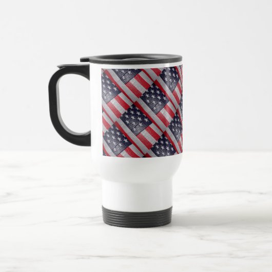 3D Amerikaanse Vlag Reizen Reisbeker (Links)