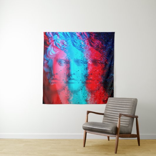 3d anaglyph effect. Covid-mutants. David Apollo. G Wandkleed (In situ)