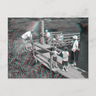 3D Anaglyph - Hampton Lode Ferry, Shropshire, Vere Briefkaart