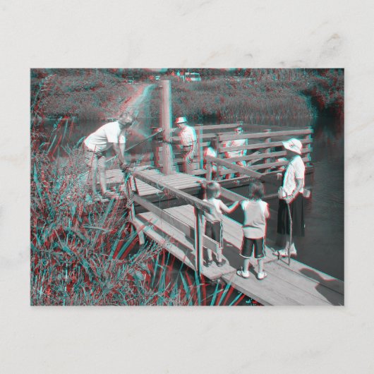 3D Anaglyph - Hampton Lode Ferry, Shropshire, Vere Briefkaart (Voorkant)