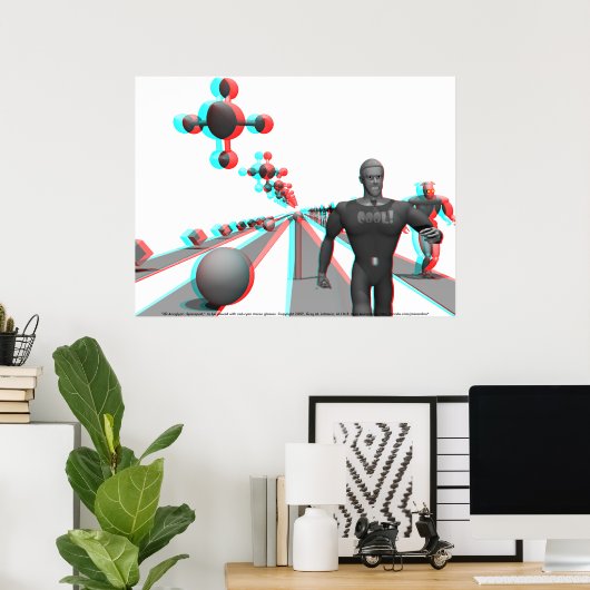 3D Anaglyph: Spaceport Poster (Thuiskantoor)