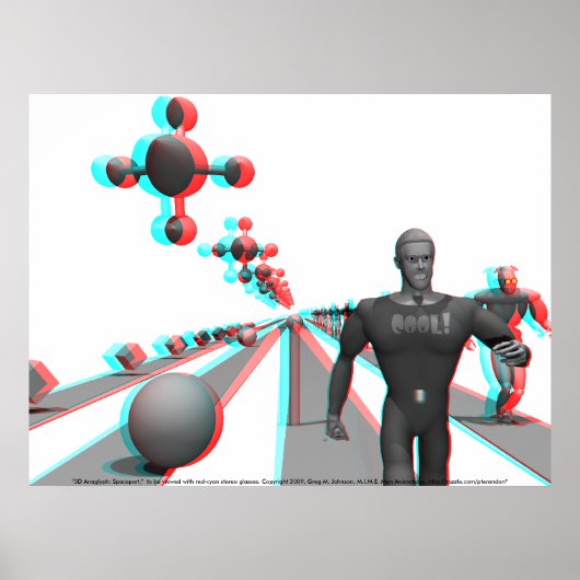 3D Anaglyph: Spaceport Poster (Voorkant)