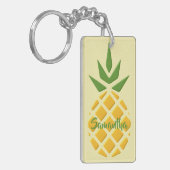 3D anananas- en ananaseppatroon Sleutelhanger (Voorkant Links)