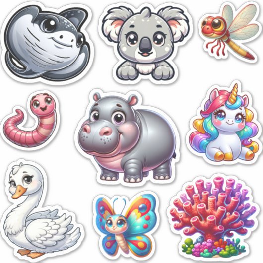 3D Animal Wonderland Sticker Set (Voorkant)