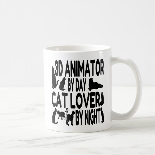 3D-animator Liefhebber van Katten Koffiemok (Rechts)