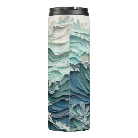 3D Anker Zee Waves Art Thermosbeker (Achterkant)