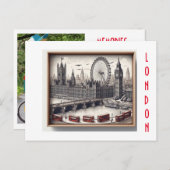3D-ansichtkaart london herinneringen Briefkaart (Voorkant / Achterkant)