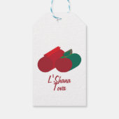 3D appel en granaatappel Shana Tova Cadeaulabel (Achterkant)