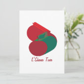 3D-appel en granaatappel Shana Tova Feestdagenkaart (Staand voorkant)