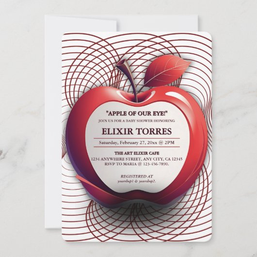 3D-appel van ons Geometrisch Baby shower van het O Kaart (Voorkant)