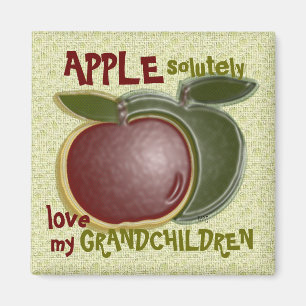 3D Apples houden van mijn kleinkinderen Magneet