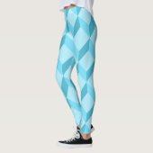 3D Aqua Blue Cubes Geometrisch Leggings (Links)