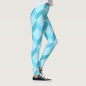 3D Aqua Blue Cubes Geometrisch Leggings (Rechts)