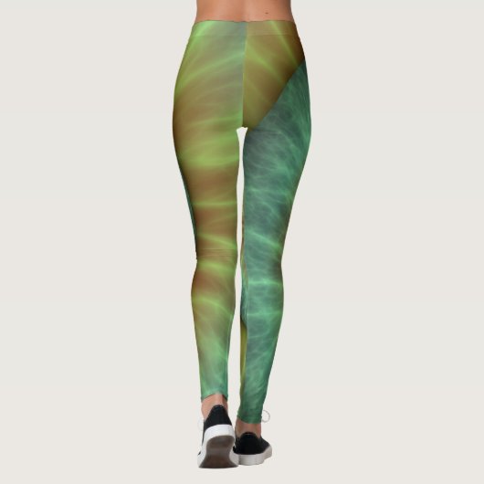 3D Aqua Blue Cubes Geometrisch Leggings (Achterkant)