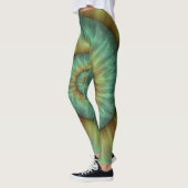 3D Aqua Blue Cubes Geometrisch Leggings (Links)