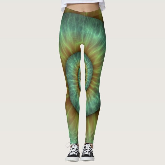 3D Aqua Blue Cubes Geometrisch Leggings (Voorkant)