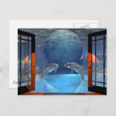 3d-art dolfijn samen briefkaart (Voorkant / Achterkant)