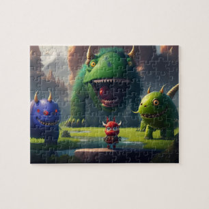 3D Art Fantasy Wereld Grappige Schattige Monsters Legpuzzel