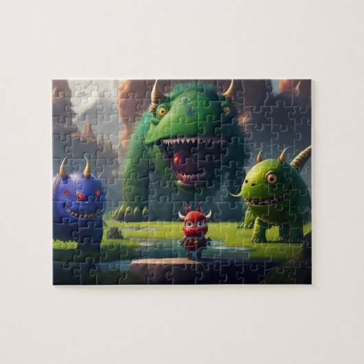 3D Art Fantasy Wereld Grappige Schattige Monsters Legpuzzel (Horizontaal)