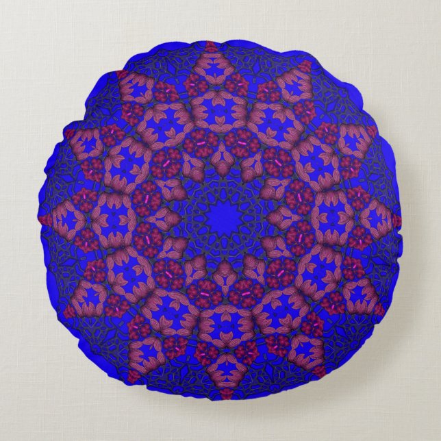 3D Art Mandala Round Sierkussen Rond Kussen (Voorkant)