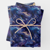 3D Astral Mirage: mystiek nachtelijke hemelontwerp Inpakpapier Vel (In situ)