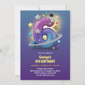 3D astronaut buitenruimte thema jongen 6e verjaard Kaart (Voorkant)