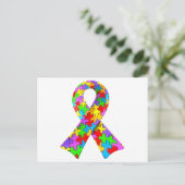 3D Autisme awareness puzzle lint Briefkaart (Staand voorkant)