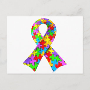 3D Autisme awareness puzzle lint Briefkaart