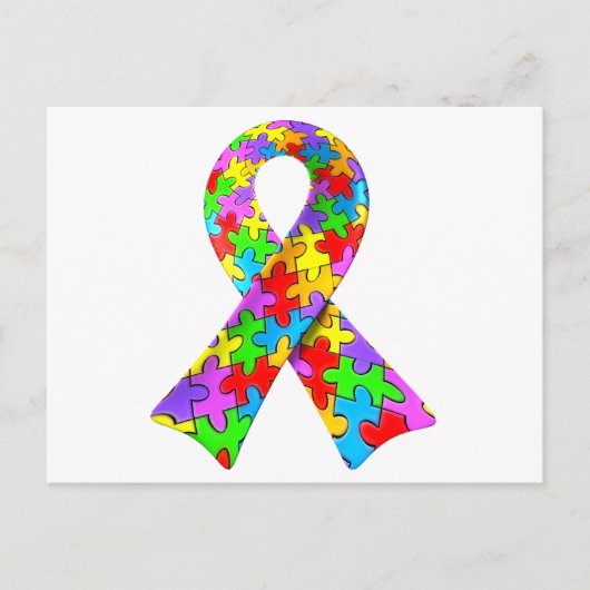 3D Autisme awareness puzzle lint Briefkaart (Voorkant)