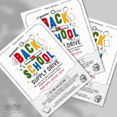 3D Back to School Supply Drive Typografie Donatie Flyer