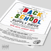3D Back to School Supply Drive Typografie Donatie Flyer