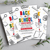 3D Back to School Supply Drive Typografie Donatie Flyer
