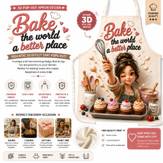 3D Bakapronen Design | Lieve Bakker Meisje Keuken  Schort