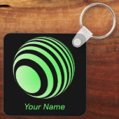 3D-Ball mit grünen Streifen - Sleutelhanger (Achterkant)