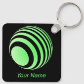 3D-Ball mit grünen Streifen - Sleutelhanger (Achterkant)