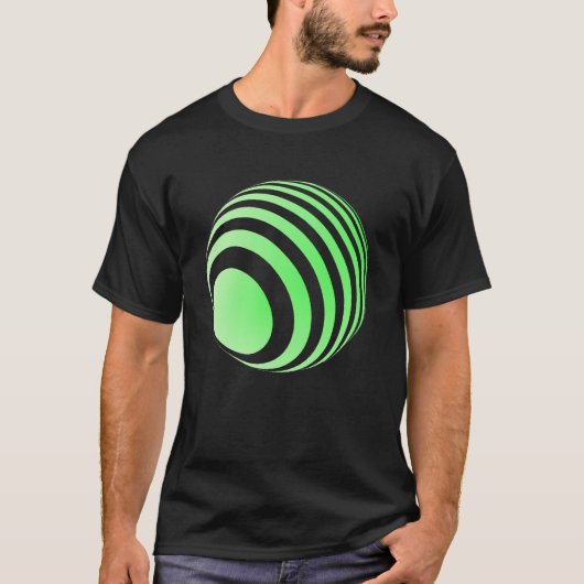 3D-Ball mit grünen Streifen -  T-shirt (Voorkant)
