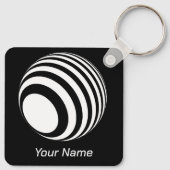 3D-Ball mit weißen Streifen -  Sleutelhanger (Achterkant)