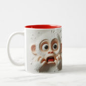 3D Bang Aap Grappige dieren Tweekleurige Koffiemok (Links)