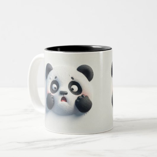 3D Bang Panda Beer Funny Animals Tweekleurige Koffiemok (Voorkant links)