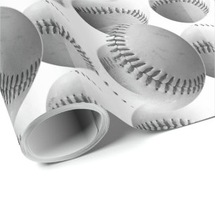 3D Baseball (zwart-wit) Cadeaupapier