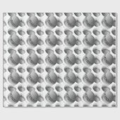 3D Baseball (zwart-wit) Cadeaupapier (Vlak)