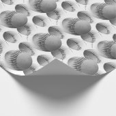 3D Baseball (zwart-wit) Cadeaupapier (Hoek)