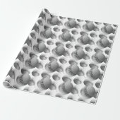 3D Baseball (zwart-wit) Cadeaupapier (Uitgerold)