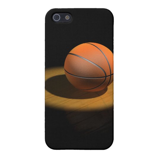 3d Basketball in Spotlight iPhone Hoesje (Achterkant)