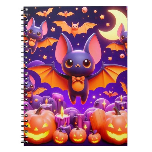 3D bats pumpkins halloween Notitieboek (Voorkant)