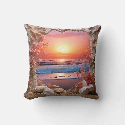 3D beach cushion Kussen (Voorkant)