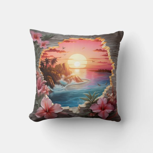 3D beach cushion Kussen (Voorkant)