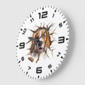 3D Beagle Gebarsten Gat Grote Klok (Hoek)