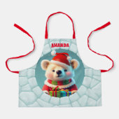 3D Beer Kerst Gepersonaliseerde Kinder Schort (Voorkant)