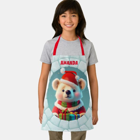 3D Beer Kerst Gepersonaliseerde Kinder Schort (Insitu)